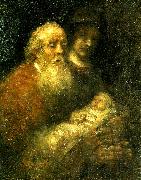 REMBRANDT Harmenszoon van Rijn simeon i templet oil painting